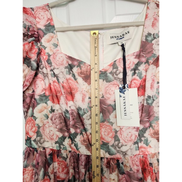 Jessakae Women 1X Peony Multi-color Floral Maxi Dress Valentines Day Romance NWT - Picture 5 of 6